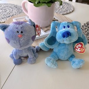 Blues Clues beanie baby set Blue & Periwinkle Rare dog cat
